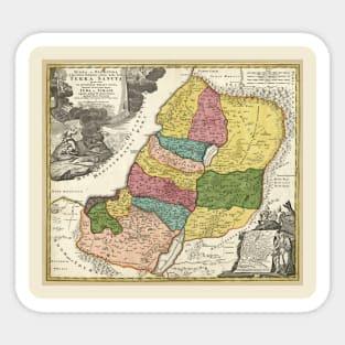 1720 Israel Palestine Judaea Map Sticker